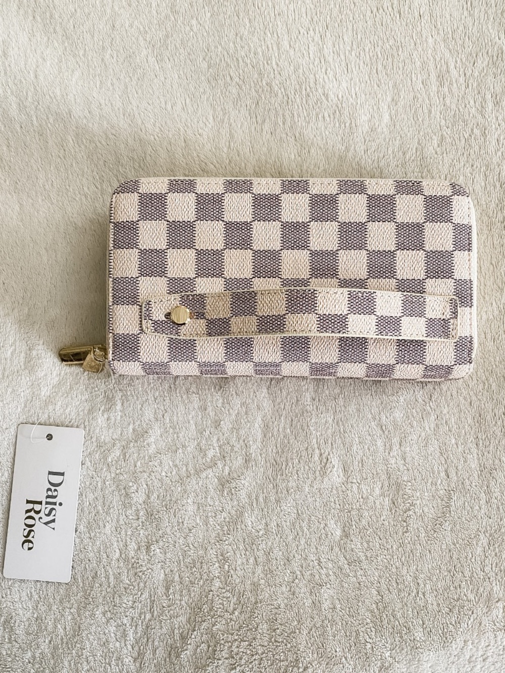 NEW Daisy Rose Checkered Clutch/Large Wallet